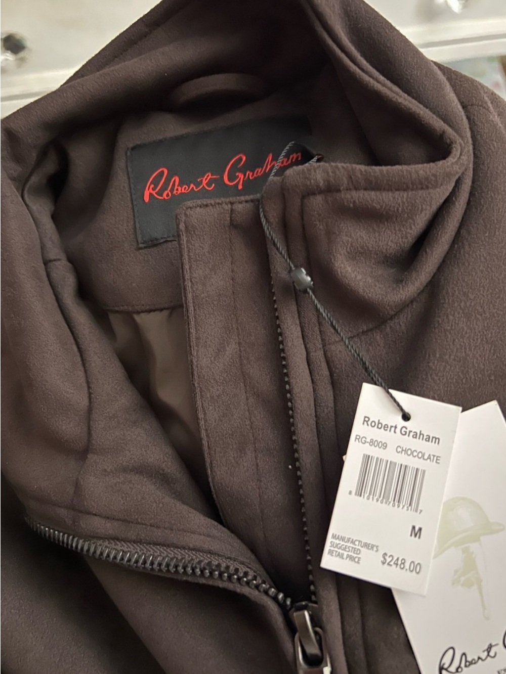 Robert Graham Chocolate Brown Lightweight Zip Jacket